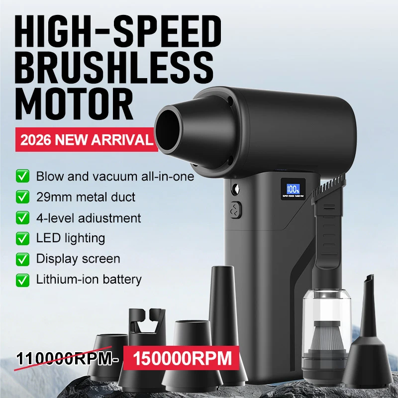 Diy Electronics Cleaner - 150000RPM Turbo Fan Mini Blower Cordless